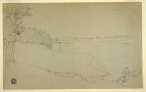 Piirtäminen, tutkimukset. Niagaran putoukset, luultavasti 1856. tekijältä Frederic Edwin Church