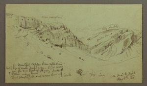 Piirros, tutkimus laakson sivusta, 4. toukokuuta 1868. tekijältä Frederic Edwin Church