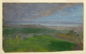 Piirros, Kesänäkymä, Hudson Valley, New York, 1870-80 tekijältä Frederic Edwin Church