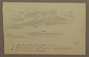 Piirros, huippu ja taivas, heinäkuu 1881 tekijältä Frederic Edwin Church