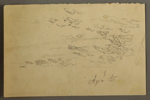 Piirros, Aurinko ja pilvet, huhtikuu 1855 tekijältä Frederic Edwin Church