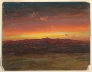 Piirros, auringonlasku, 1860-70 tekijältä Frederic Edwin Church