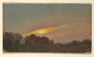 Piirros, auringonlasku, 1865-66 tekijältä Frederic Edwin Church