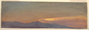 Piirros, Auringonlaskun pilvitutkimus, n. 1880 tekijältä Frederic Edwin Church