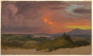 Piirros, Auringonlasku Hudsonin laaksossa, 1870-75. tekijältä Frederic Edwin Church