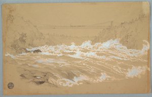 Piirros, Rotko, Niagara, Katse kohti riippusiltaa tekijältä Frederic Edwin Church