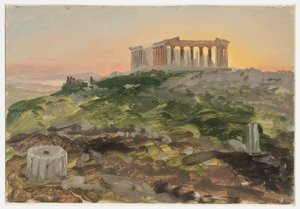 Piirros, Parthenon kaakosta, huhtikuu 1869. tekijältä Frederic Edwin Church