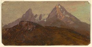 Piirustus, Watzmann, Berchtesgaden, Baijeri, 1868. tekijältä Frederic Edwin Church