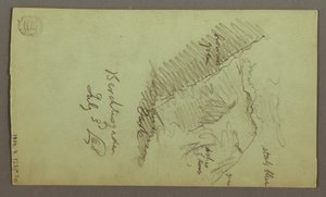 Piirustus, tornit, katot, katto, katto, heinäkuu 1868. tekijältä Frederic Edwin Church