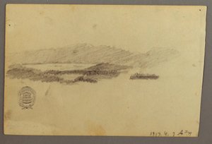 Piirros, Puut, heinäkuu 1844 tekijältä Frederic Edwin Church
