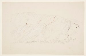 Piirros, Suuren altaan yläosa, Katahdin-vuori, syyskuu 1877. tekijältä Frederic Edwin Church