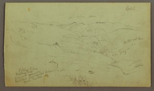 Piirros, Valley, huhtikuu mahdollisesti 1868 tekijältä Frederic Edwin Church
