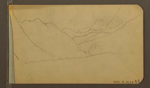 Piirros, laakso; Kääntöpuoli: vuorenhuippu, 1889 tekijältä Frederic Edwin Church