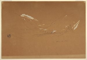Piirros, laakso "Gollingin lähellä", Itävalta, 5. elokuuta 1868. tekijältä Frederic Edwin Church