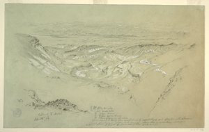Piirros, El Arabahin laakso, 21. helmikuuta 1868. tekijältä Frederic Edwin Church
