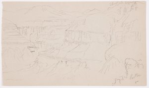 Piirros, El Jemenin laakso, 20. helmikuuta 1868. tekijältä Frederic Edwin Church