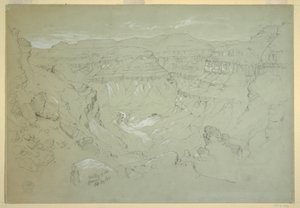 Piirros, El Jemenin laakso, 20. helmikuuta 1868. tekijältä Frederic Edwin Church