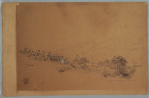 Piirros, laakso ja McAllistersin sahalaitos, Kolumbia, kesäkuu 1853. tekijältä Frederic Edwin Church