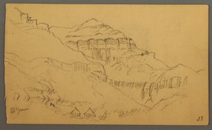 Piirros, Valleyside, helmikuu 1869  tekijältä Frederic Edwin Church