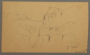 Piirros, Valleyside, helmikuu 1869  tekijältä Frederic Edwin Church