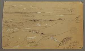 Piirros, Näkymä Wady el-Arabahin poikki, 20. helmikuuta 1868. tekijältä Frederic Edwin Church