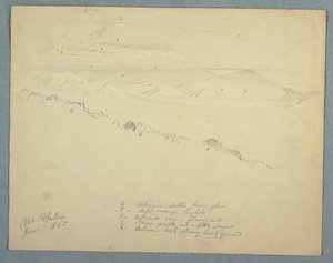 Piirros, Näkymä Salus-vuorelta, Jamaika, kesäkuu 1865. tekijältä Frederic Edwin Church