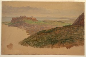 Piirros, Näkymä Akropolille Lycabettus-vuorelta, Ateena, huhtikuu 1869. tekijältä Frederic Edwin Church