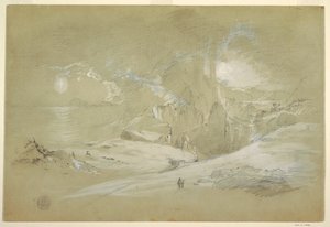 Piirros, Ristin näky, maisema ja ilmiö, syyskuu 1868. tekijältä Frederic Edwin Church