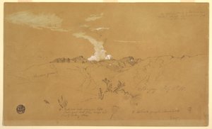 Piirros, tulivuori, Sangay, 11. heinäkuuta 1857. tekijältä Frederic Edwin Church