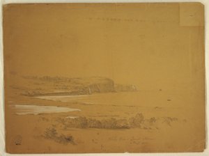 Piirros, Whale Cove, Grand Manan Island, Kanada, syyskuu 1851. tekijältä Frederic Edwin Church