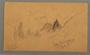 Piirros, Metsäiset huiput, 27. heinäkuuta 1868. tekijältä Frederic Edwin Church