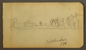 Piirros, Metsäinen ranta, 1878 tekijältä Frederic Edwin Church