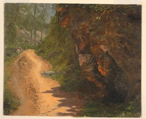 Piirros, Woodland Path, Jamaika, kesäkuu 1865. tekijältä Frederic Edwin Church