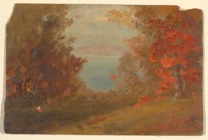 Piirros, metsäkuva syksyllä (Hudson, New York tai Maine), 1860-70 tekijältä Frederic Edwin Church