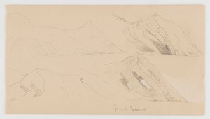 Great Island, Rock Cliffs -tutkimus tekijältä Frederic Edwin Church