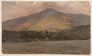 Mt. Katahdin, näytetään Pamola ja Great Basin Sandy Bottom Pondista tekijältä Frederic Edwin Church