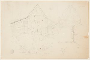 Luonnos navetta ja heinäsuovasta tekijältä Frederic Edwin Church