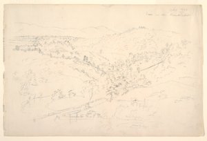 Luonnos Catskill-maisemasta (näkymä Kaanterkillista) tekijältä Frederic Edwin Church