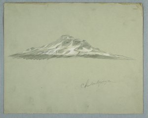 Lumen peittämä Chimborazo-vuoren huippu, Ecuador tekijältä Frederic Edwin Church
