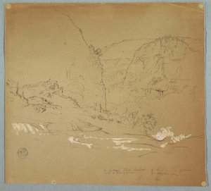 Putousten reunalle johtava virta lähellä Hacienda Chilloa, Ecuador tekijältä Frederic Edwin Church
