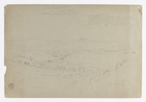 Tutkimus.  Maisema ja Mount Puresé.  Luonnos.  Maisema. tekijältä Frederic Edwin Church
