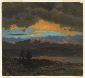 Auringonlasku Hudsonin laakson yli, New York tekijältä Frederic Edwin Church