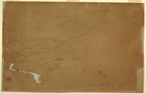Valley With a Stream ja Houses, lähellä Guarandaa, Ecuador tekijältä Frederic Edwin Church