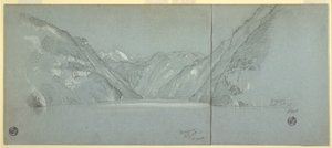 Näkymä Königssee-järvelle Falkensteinin kanssa, lähellä Berchtesgadenia, Baijeri, Saksa, osa 2 tekijältä Frederic Edwin Church