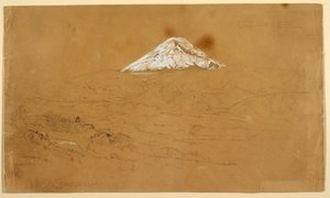 Näkymä lumen peittämälle Chimborazo-vuorelle lähellä Guanojoa ja Guarandaa, Ecuador tekijältä Frederic Edwin Church