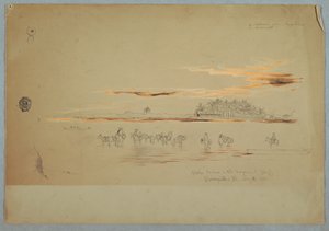 Vedenkuljettajat Magdalenalla (lahdella), Barranquilla, Nueva Grenadan tasavalta, nyt Kolumbia tekijältä Frederic Edwin Church