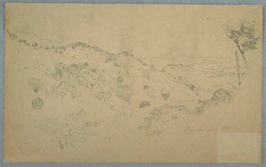 Metsäinen laakso, jossa on suuri saniainen ja kaukaiset vuoristot, Jamaika tekijältä Frederic Edwin Church