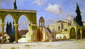 El Haram, Jerusalem (öljy paneelissa) tekijältä Frederic Leighton