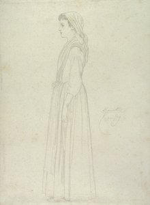 Marietta, Capri, 1859 (grafiitti paperille) tekijältä Frederic Leighton