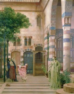 Vanha Damaskos, juutalaiskortteli tai sitruunoiden kerääminen, n. 1873-74 tekijältä Frederic Leighton